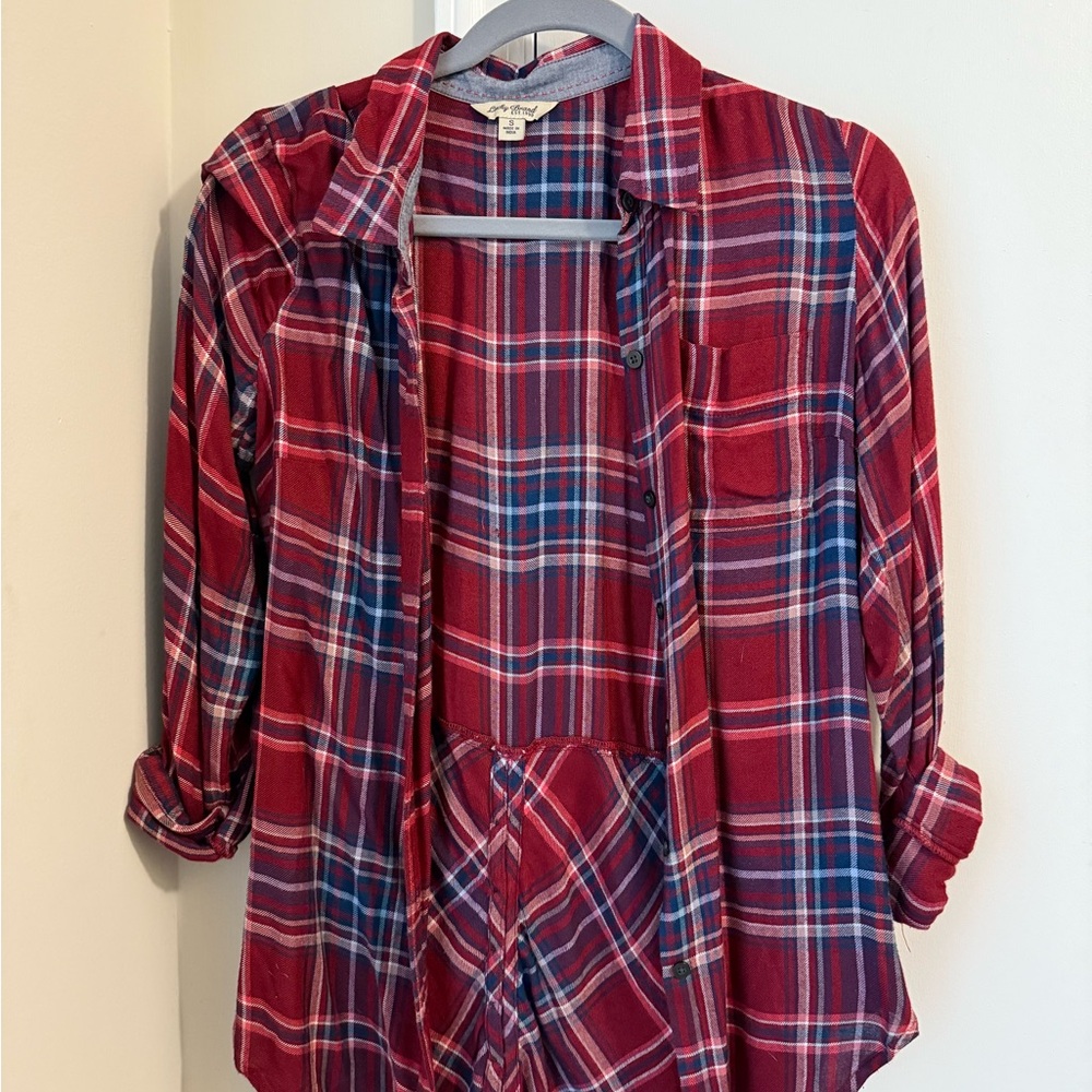 Lucky Brand Blue and Red Plaid Shirt